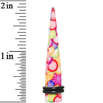 0 Gauge Groovy Retro Flower Acrylic Taper
