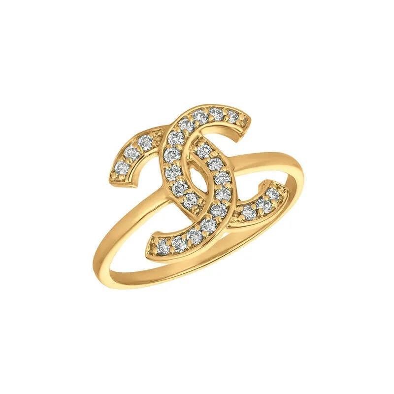 0.25 Carat Natural Diamond Pave Ring G SI 14K Yellow Gold