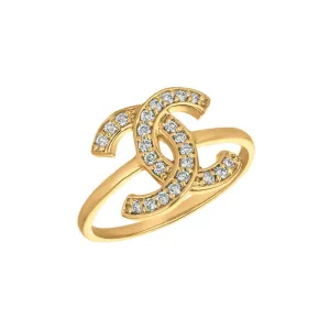 0.25 Carat Natural Diamond Pave Ring G SI 14K Yellow Gold