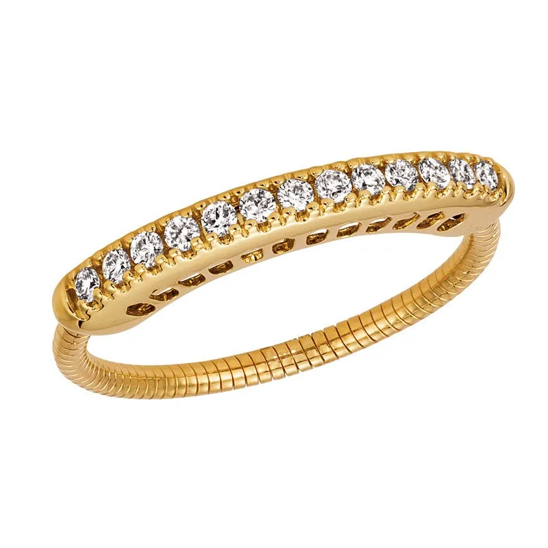 0.30 Carat Natural Diamond Stretchable Band G SI 14K White Gold