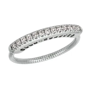 0.30 Carat Natural Diamond Stretchable Band G SI 14K White Gold
