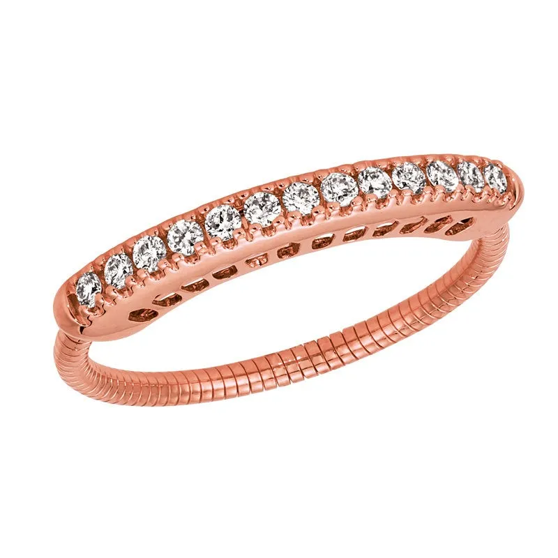 0.30 Carat Natural Diamond Stretchable Band G SI 14K White Gold