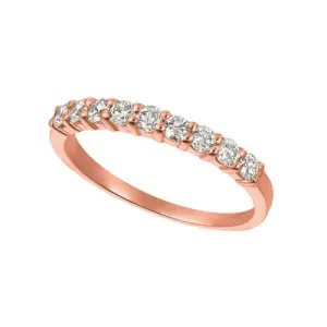 0.50 Carat 9 Stone Natural Diamond Ring G SI 14K Rose Gold