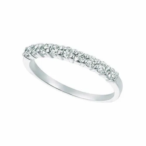 0.50 Carat 9 Stone Natural Diamond Ring G SI 14K White Gold