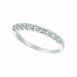 0.50 Carat 9 Stone Natural Diamond Ring G SI 14K White Gold