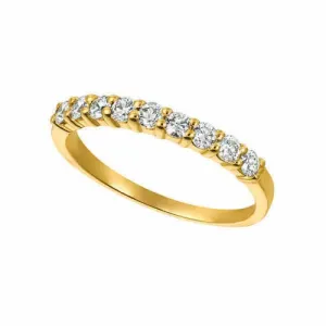 0.50 Carat 9 Stone Natural Diamond Ring G SI 14K Yellow Gold