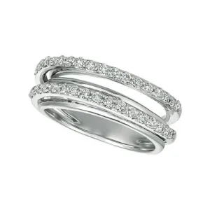 0.75 Carat Natural Diamond Ring Band G SI 14K White Gold