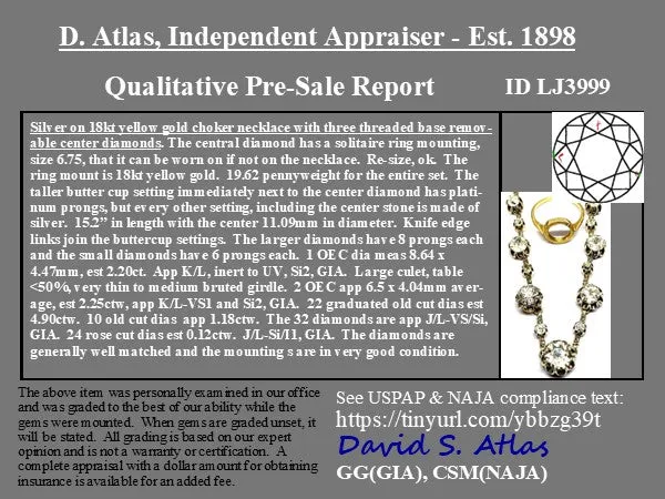 10.65ctw Victorian Old European Cut Convertible Riviere Necklace/Ring