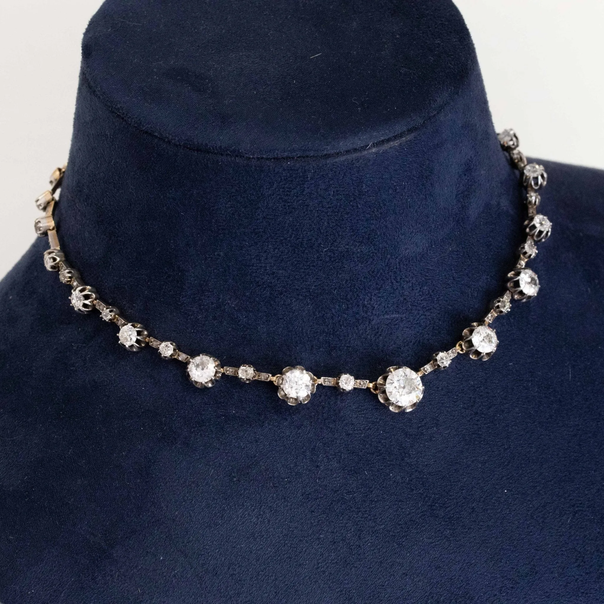 10.65ctw Victorian Old European Cut Convertible Riviere Necklace/Ring