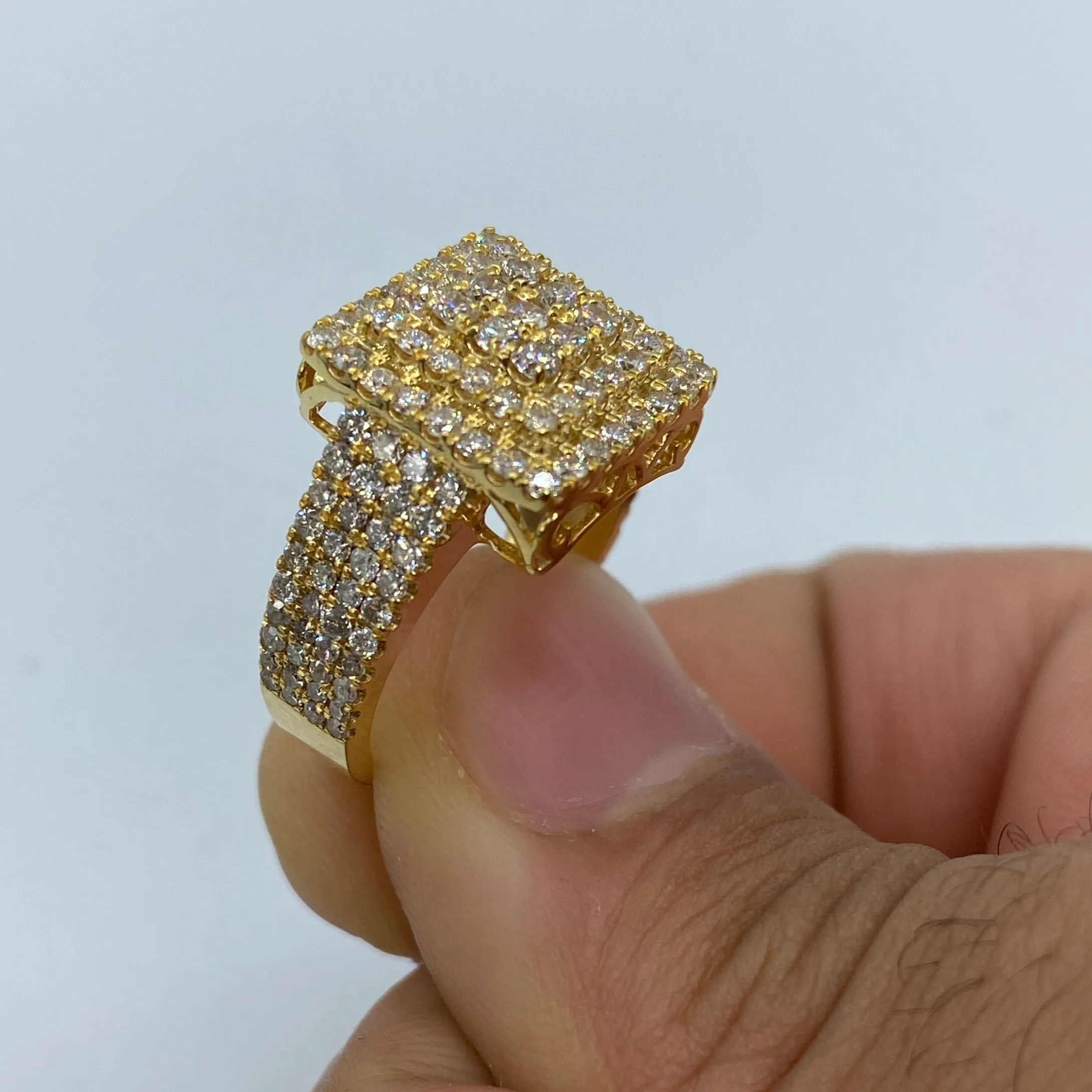 10K Square Love Diamond Ring
