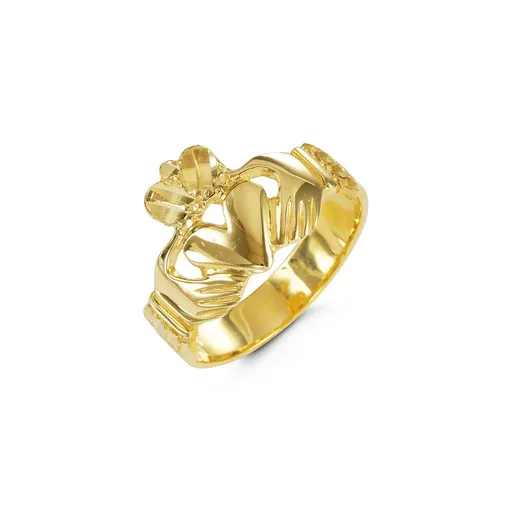 10K Yellow Gold Claddagh Mens Ring