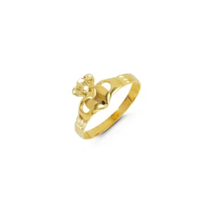 10K Yellow Gold Ladies Polished Claddagh Ring