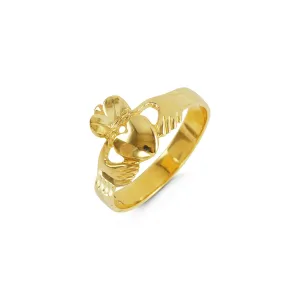 10K Yellow Gold (Medium) Claddagh Mens Ring