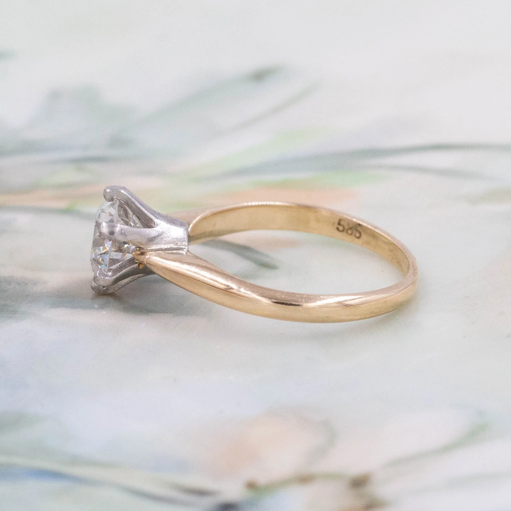 1.16 Carat Antique Diamond Six-Prong Solitaire c. 1920s