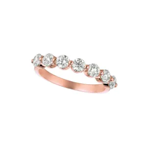 1.25 Carat Natural Diamond Ring G SI 14K Rose Gold 7 stones