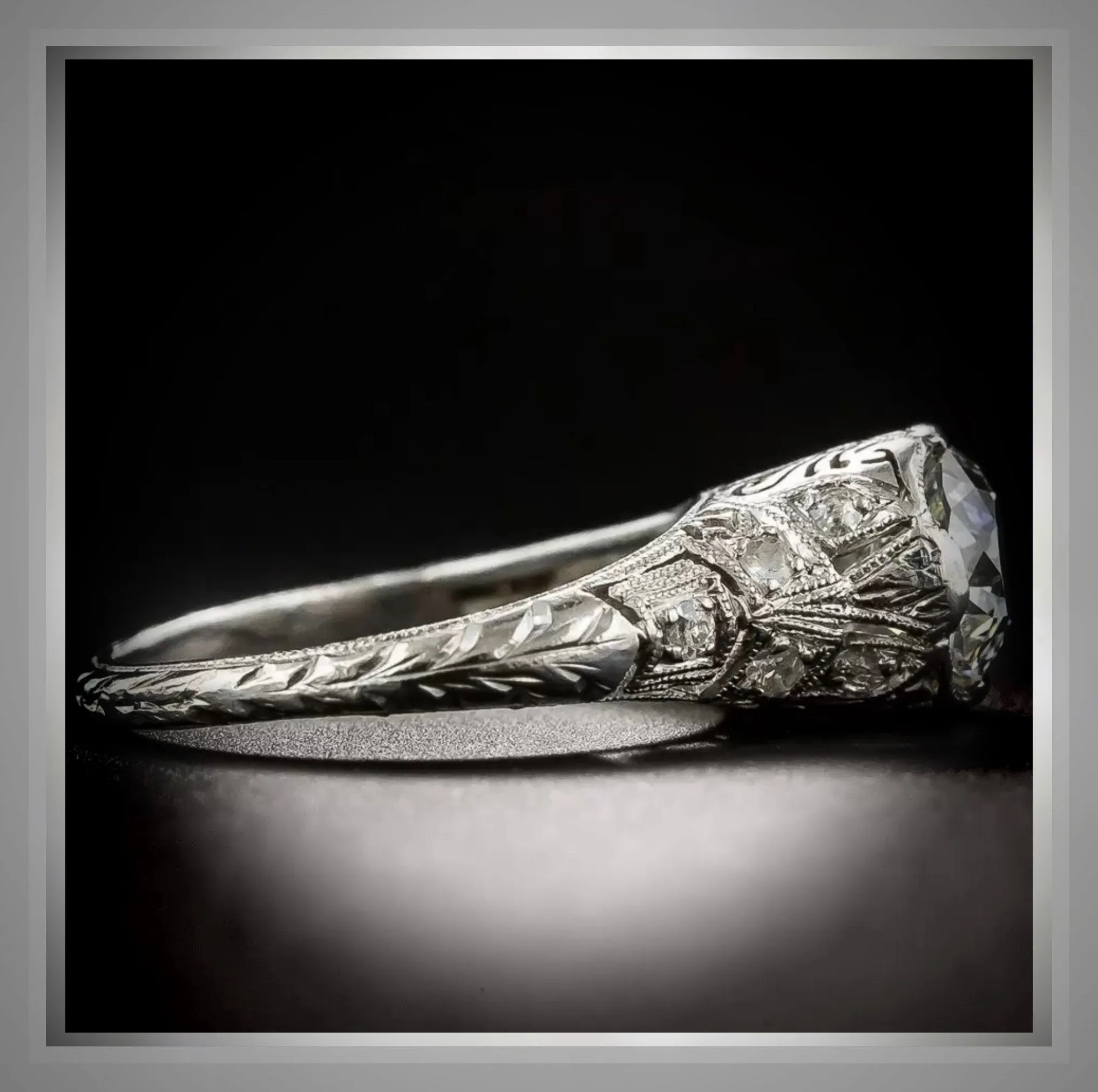 1.39 Ct. Edwardian Style Euro Diamond Engagement Ring VS2
