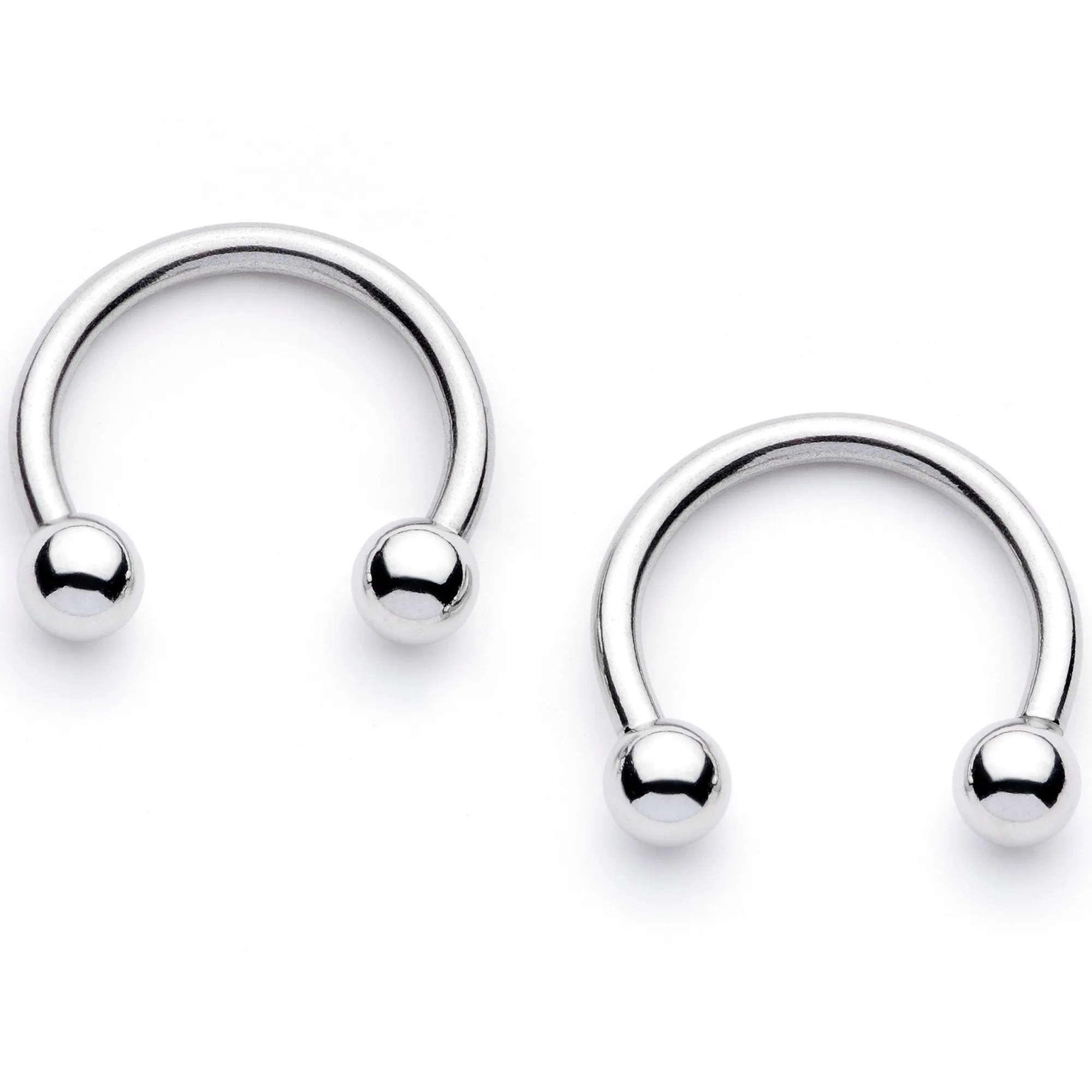 14 Gauge 9/16 1/2 Winter Penguins Horseshoe Barbell Nipple Ring Set