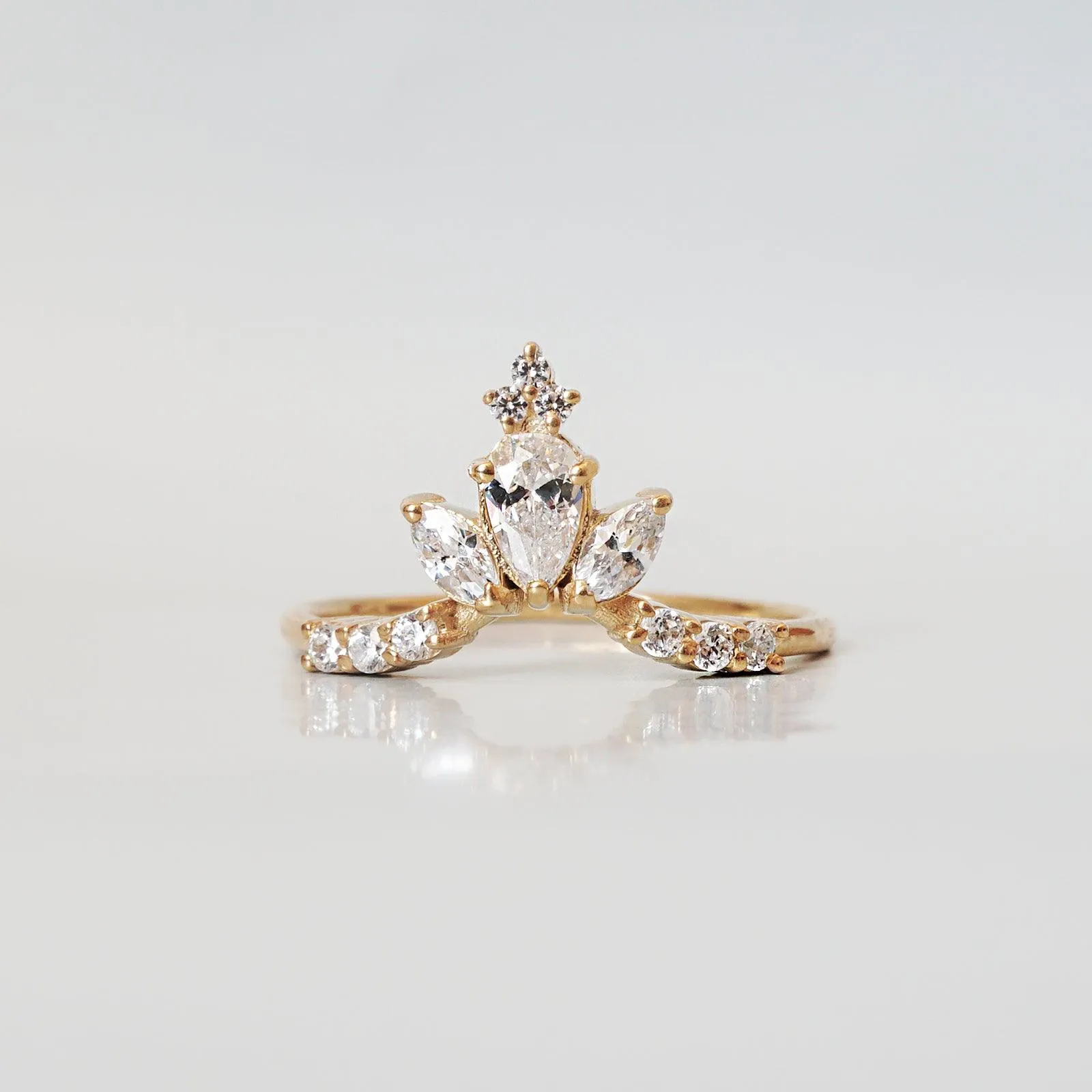 14K and 18K Venice Pear Marquise Ring