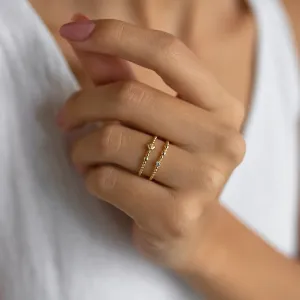 14k Gold Mini Ball Model United Ring