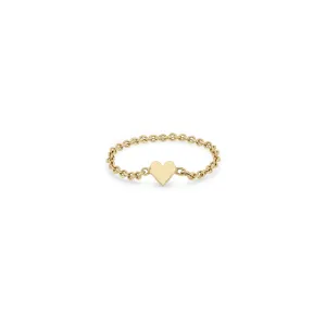 14k Itty Bitty Heart Chain Ring
