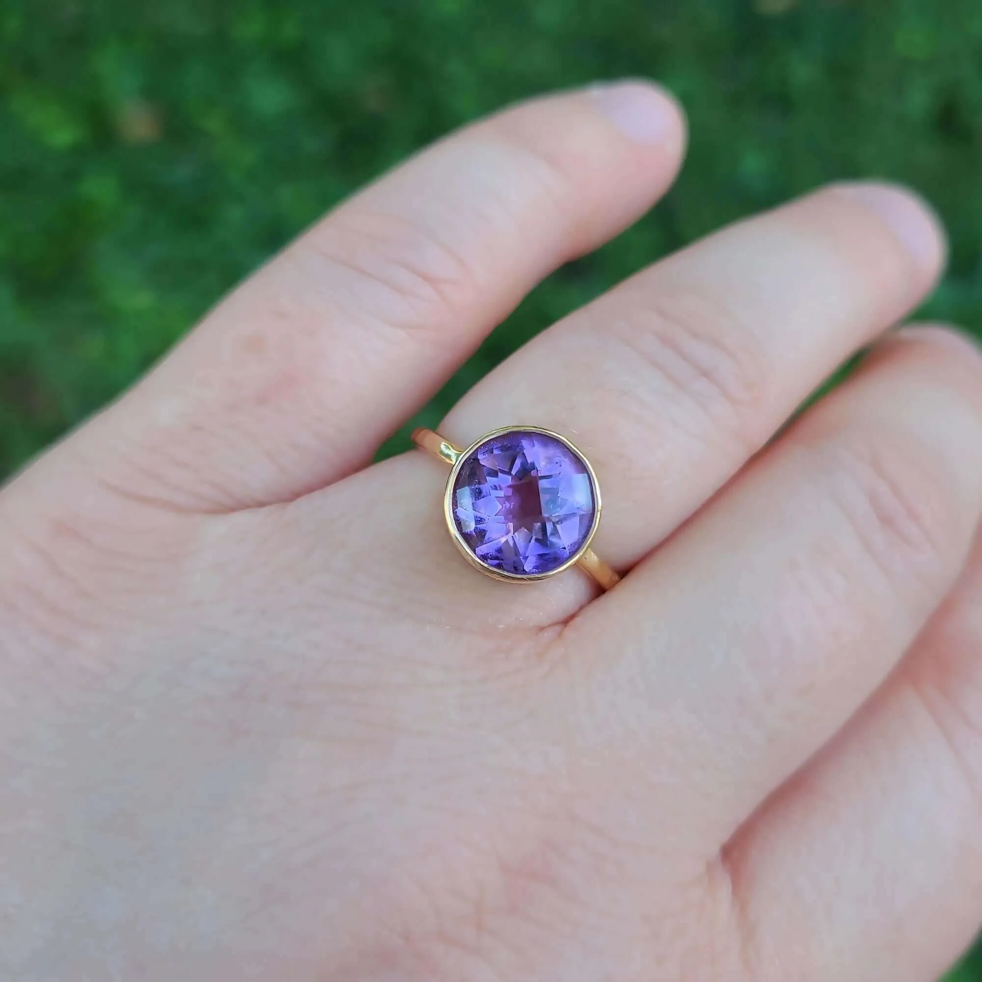 14K Jumbo Amethyst Candy Ring