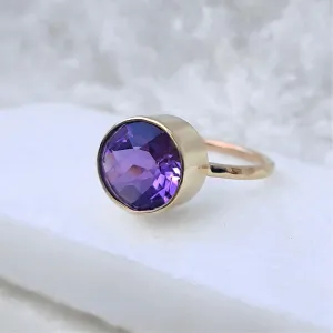 14K Jumbo Amethyst Candy Ring