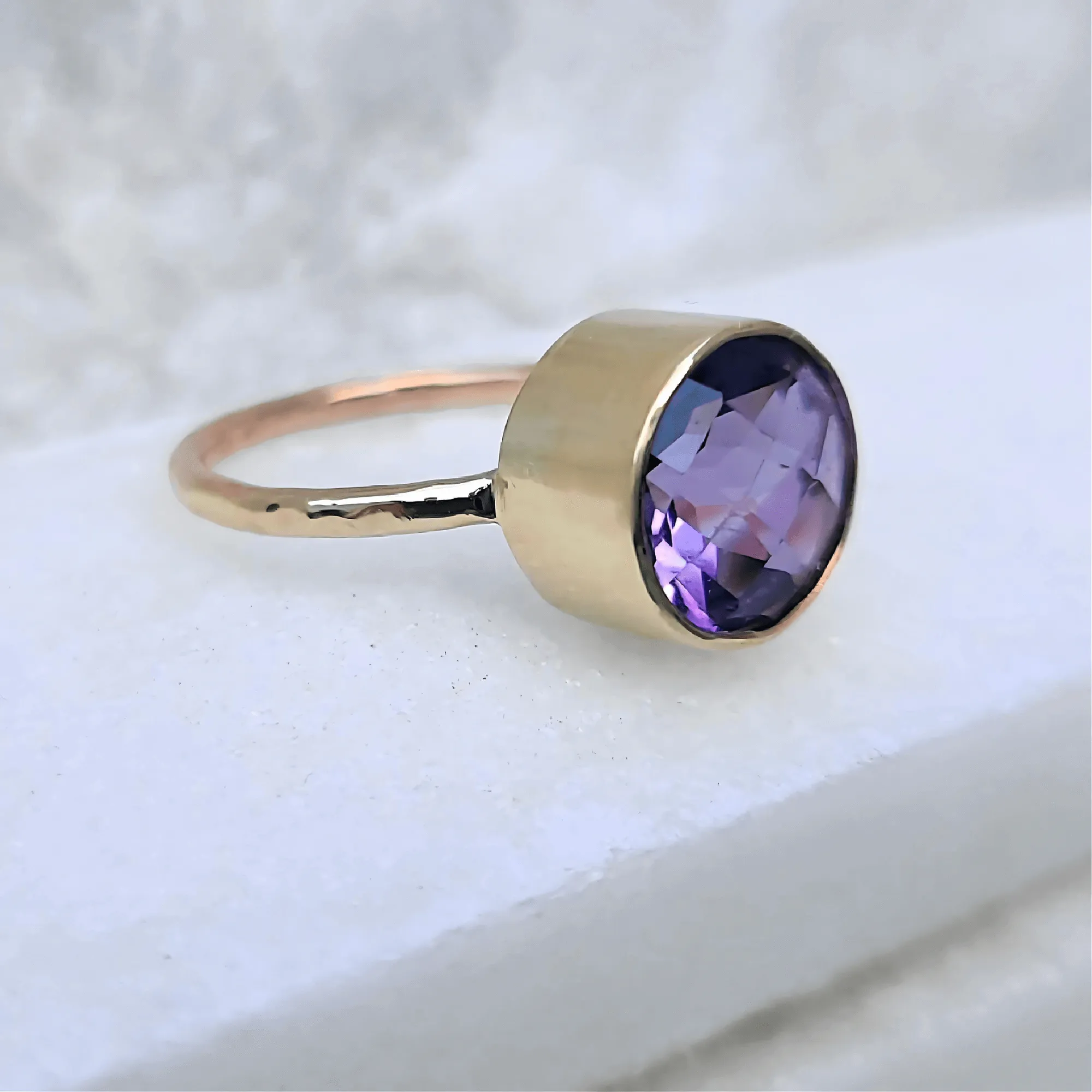 14K Jumbo Amethyst Candy Ring