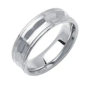 14K or 18K White Gold Carved Ring