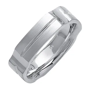 14K or 18K White Gold Carved Ring