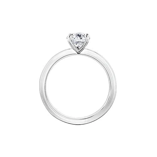 14K White Gold (1.00ct) Canadian Maple Leaf Diamond Solitaire Engagement Ring