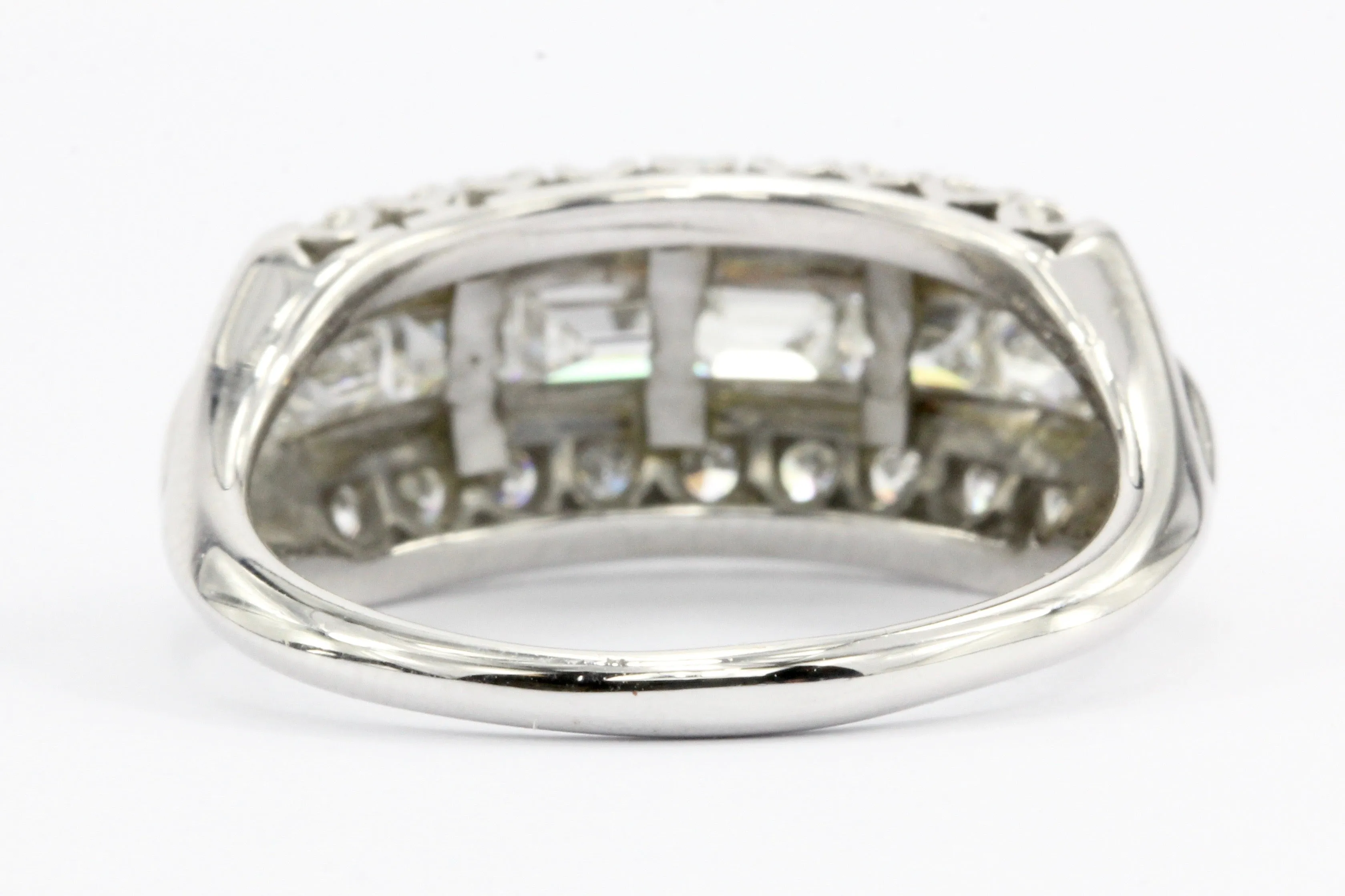 14K White Gold Diamond Half Band Ring c.1940's