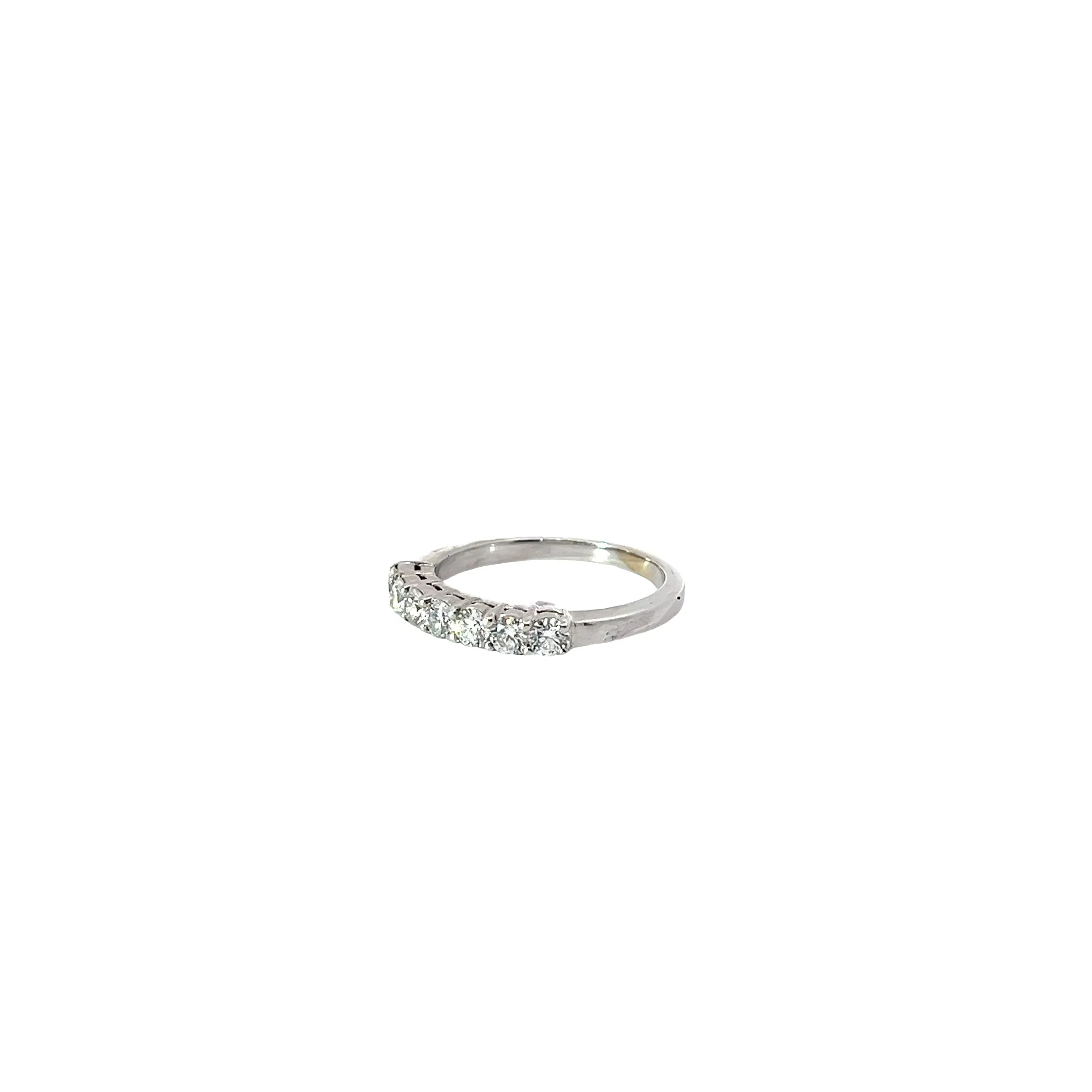 14k White Gold.50ct F VS2 (7) Round Diamond Wedding Ring Size 5 1/2