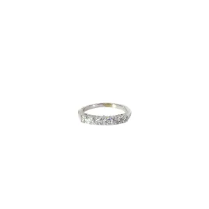 14k White Gold.50ct F VS2 (7) Round Diamond Wedding Ring Size 5 1/2