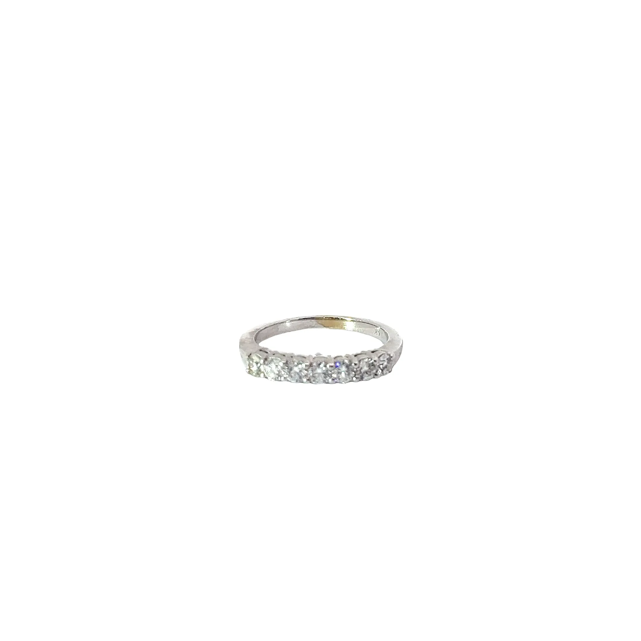 14k White Gold.50ct F VS2 (7) Round Diamond Wedding Ring Size 5 1/2
