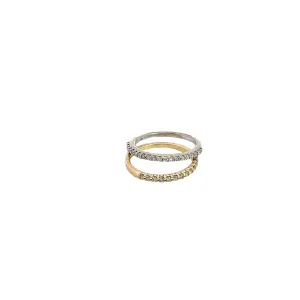 14k  Yellow and White Gold .25ct H SI1 Round  Diamond Wedding Band Ring size 7