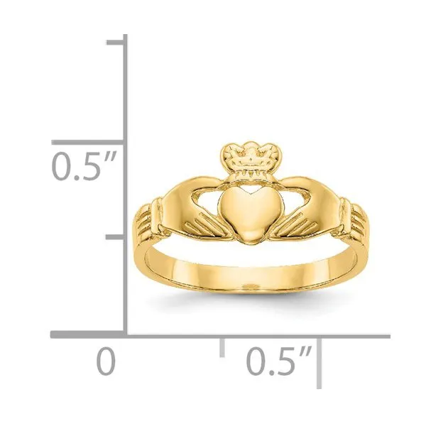 14K Yellow Gold Baby Claddagh Ring
