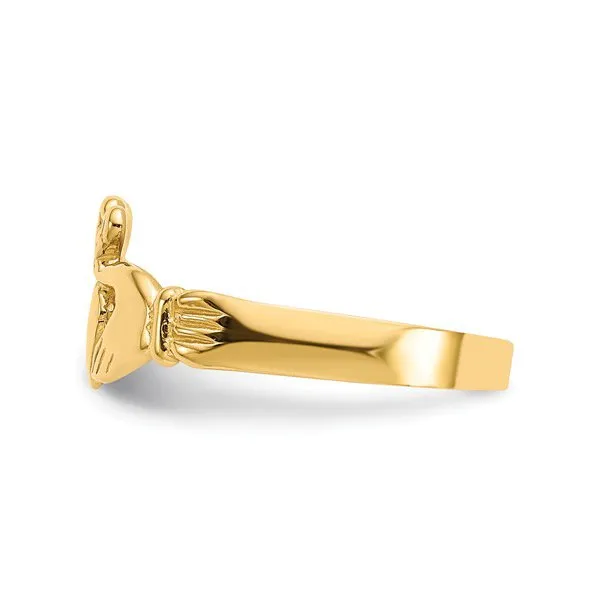14K Yellow Gold Baby Claddagh Ring