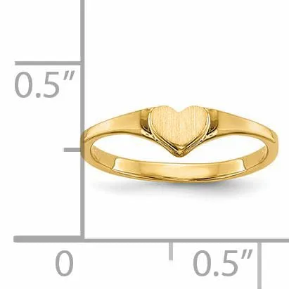 14k Yellow Gold Children's Heart Children's Ring
