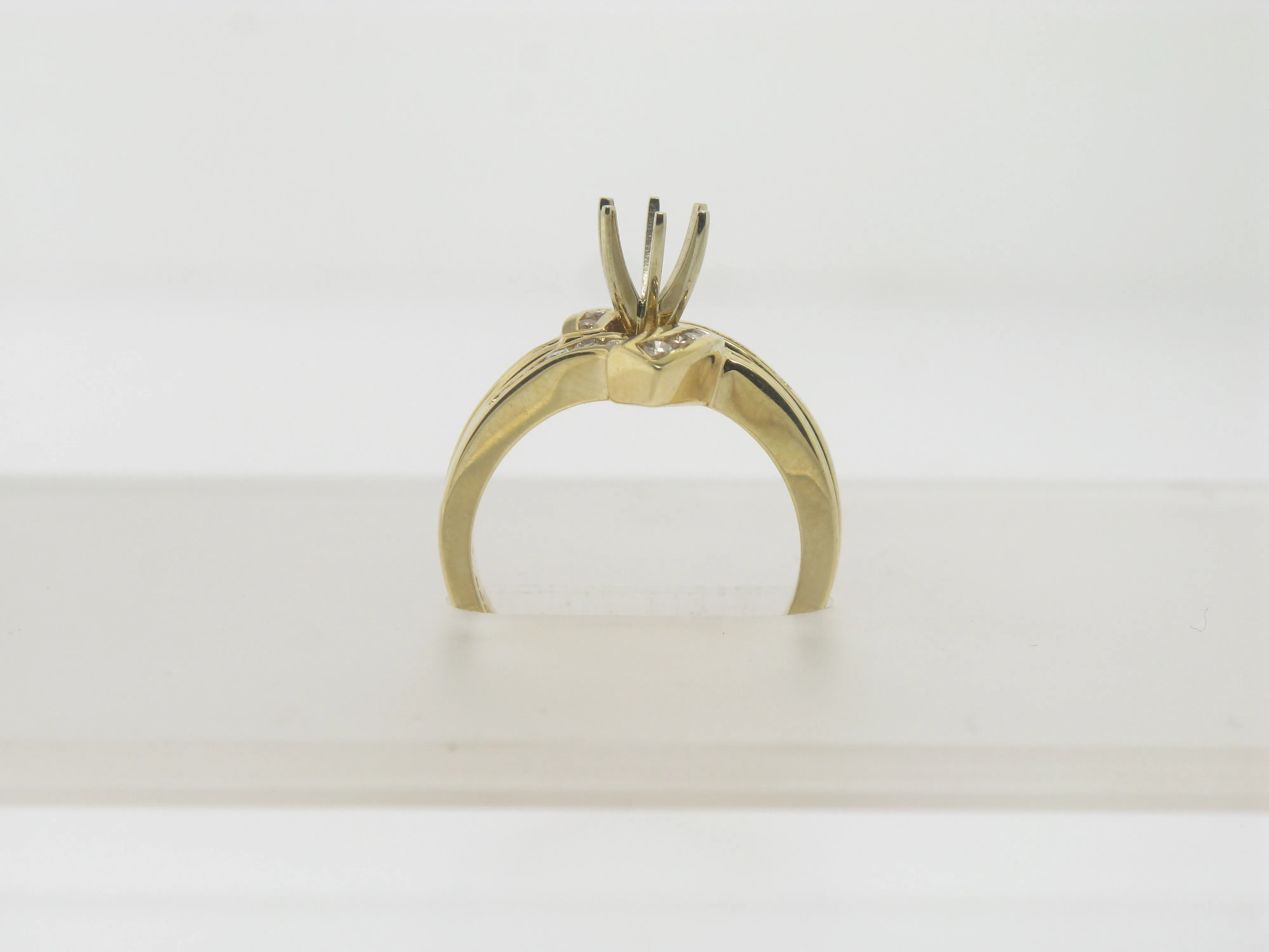 14K Yellow Gold Diamond Wedding Set Mounting for 1/2 CT Diamond Size 5.5