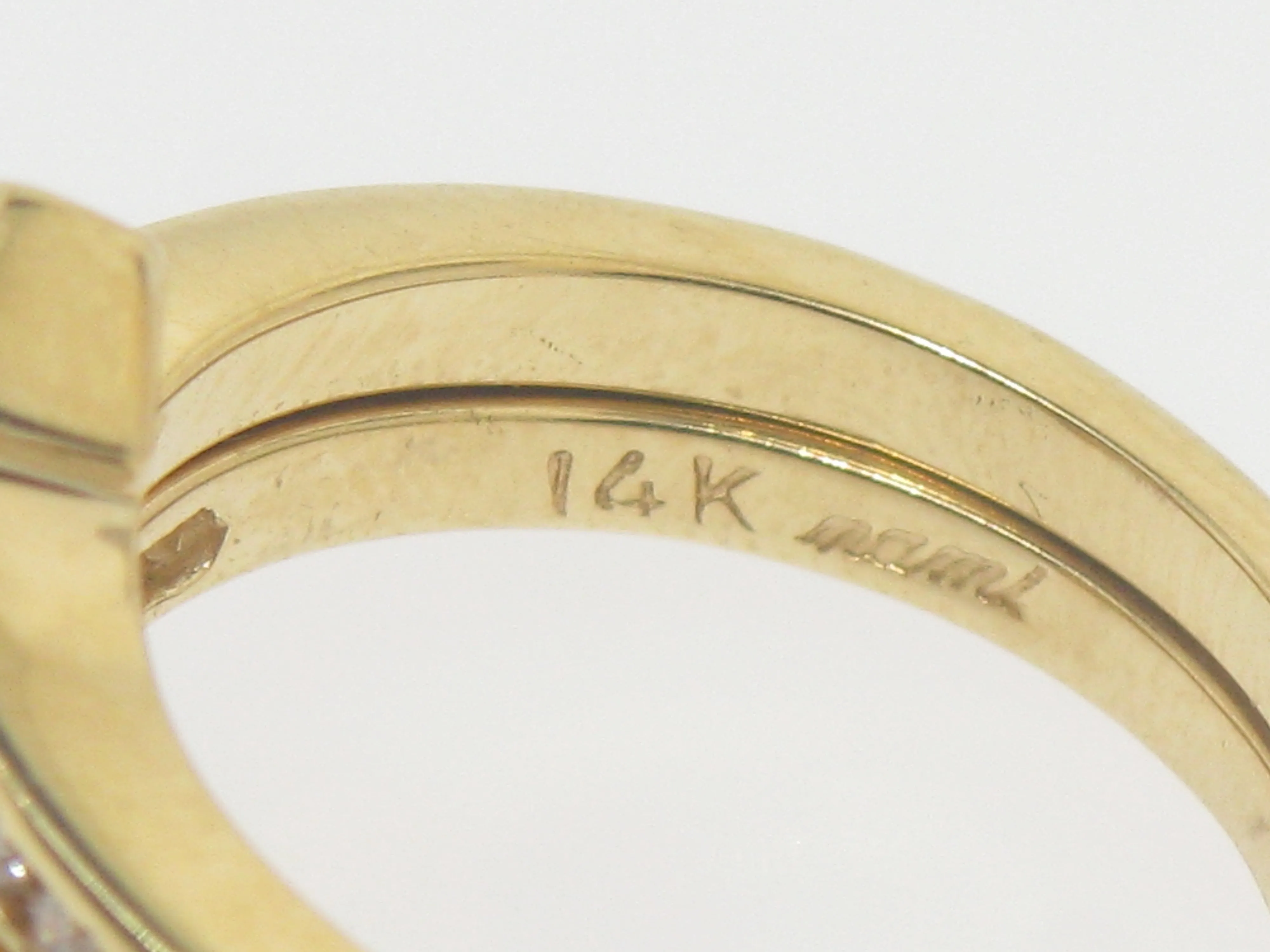 14K Yellow Gold Diamond Wedding Set Mounting for 1/2 CT Diamond Size 5.5