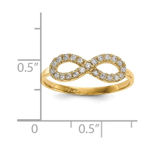 14K Yellow Gold Infinity CZ Ring