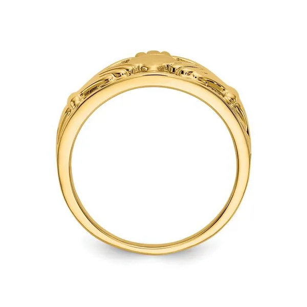 14K Yellow Gold Ladies Polished Claddagh Ring