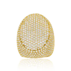14K Yellow Gold Mens Oval Ring 8.69 Ctw