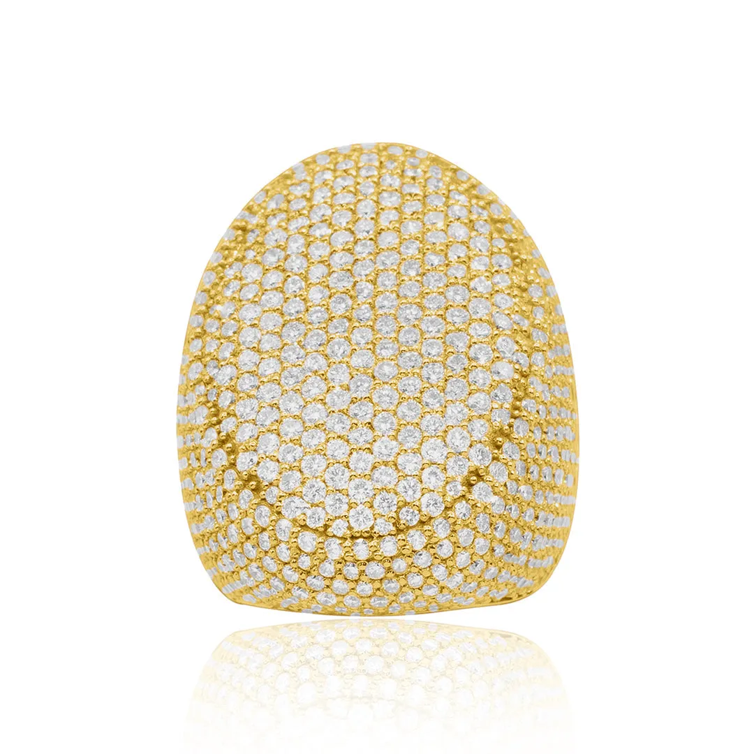 14K Yellow Gold Mens Oval Ring 8.69 Ctw