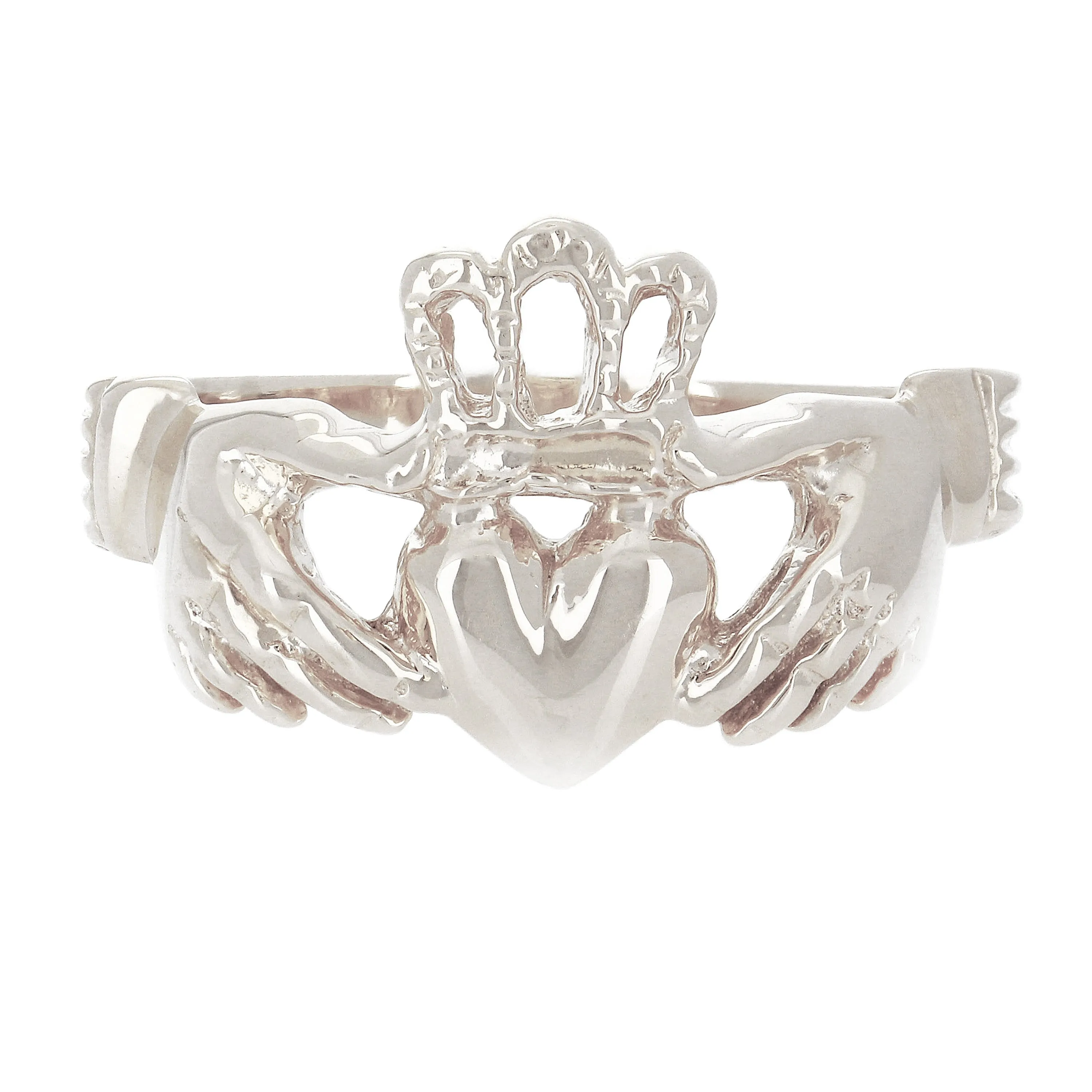 14k Yellow White or Rose Gold Love Friendship Claddagh Irish Ring Sizes 5-9