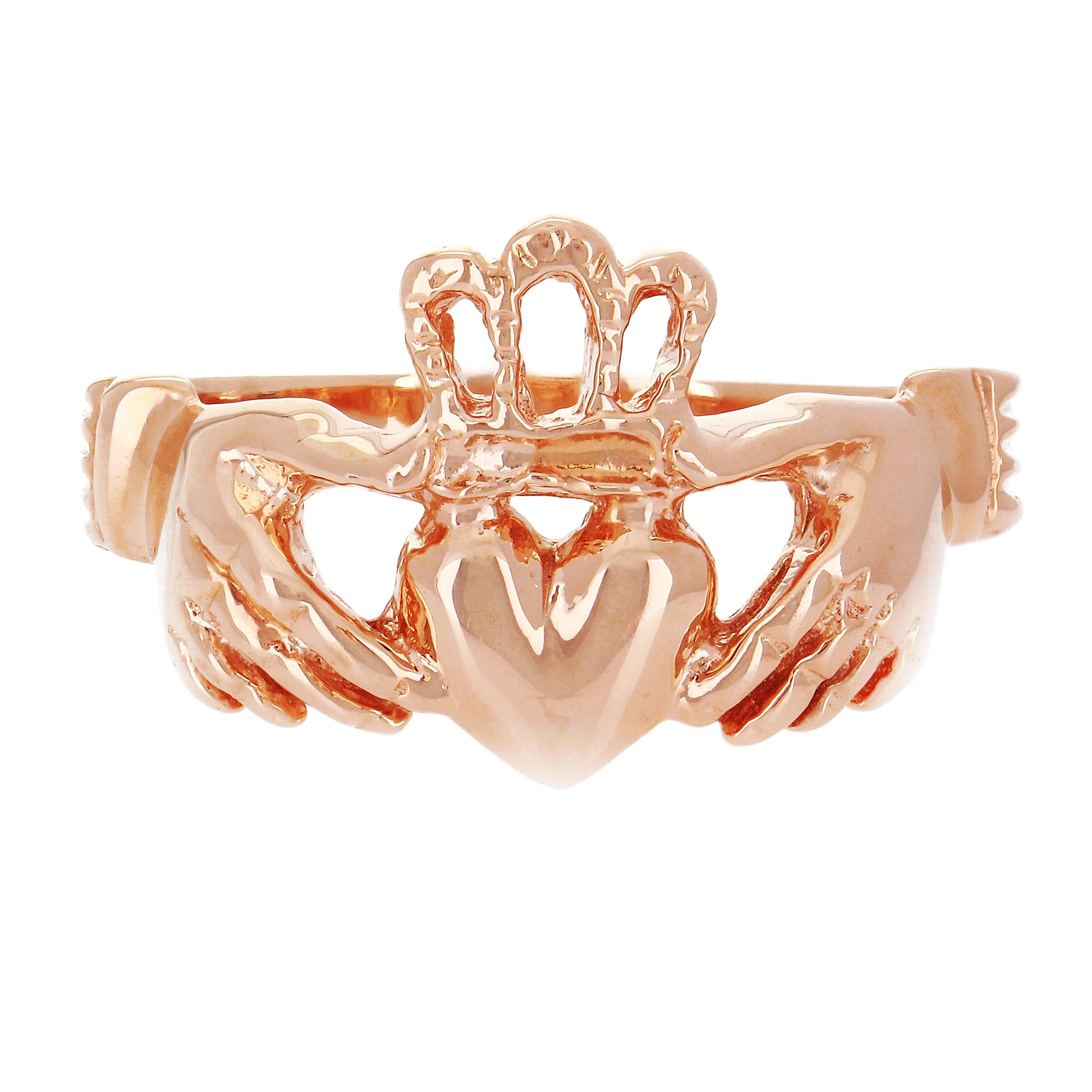 14k Yellow White or Rose Gold Love Friendship Claddagh Irish Ring Sizes 5-9