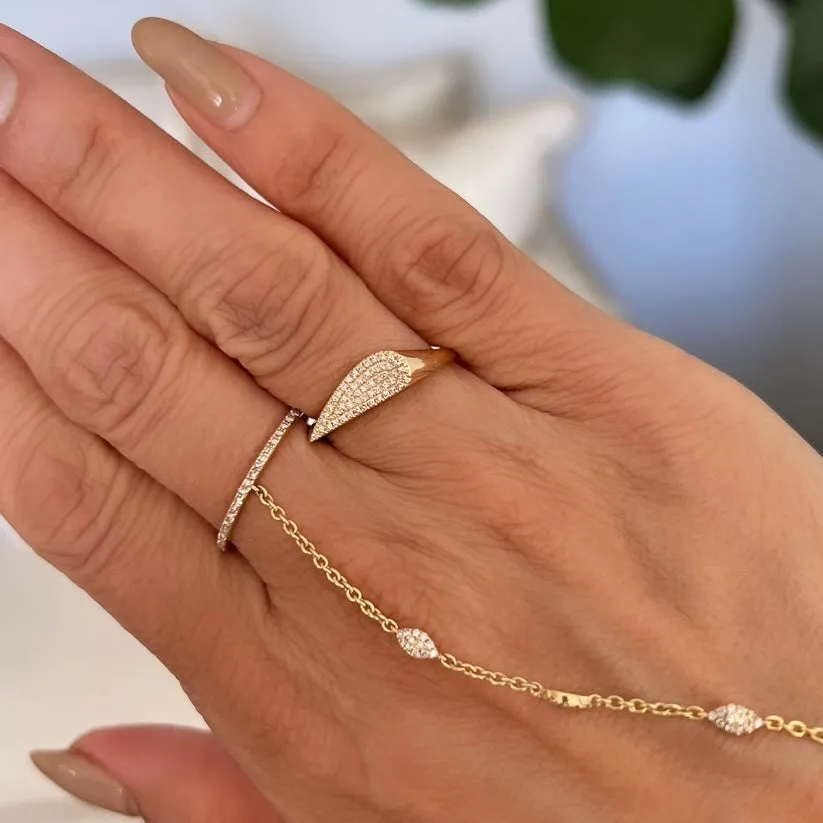 14KT Gold Diamond Split Heart Ring