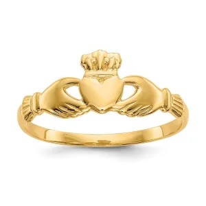 14kt ladies yellow gold claddagh ring