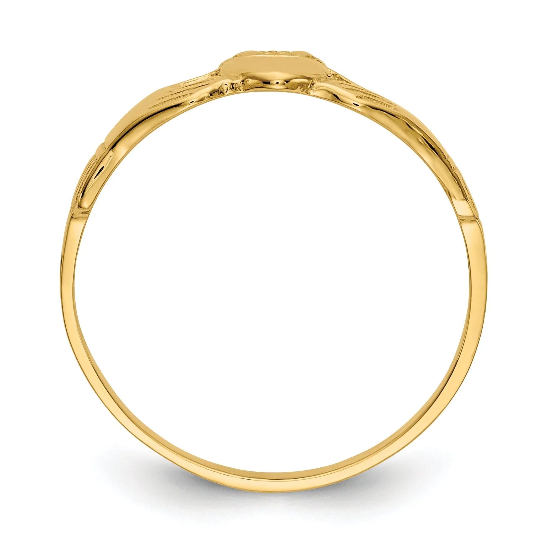14kt ladies yellow gold claddagh ring