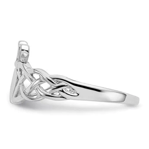 14kt white gold mens claddagh ring